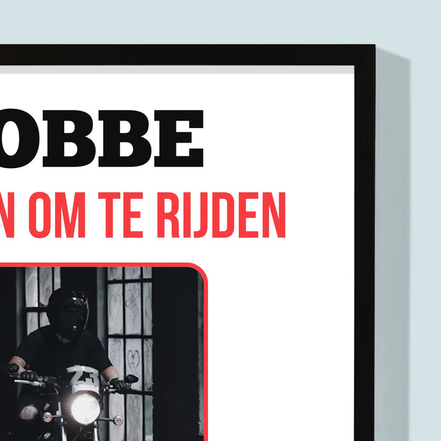 Foto En Handtekening: Geboren Om Te Rijden - Afdruk Met Frame 30X40 (Verticaal)