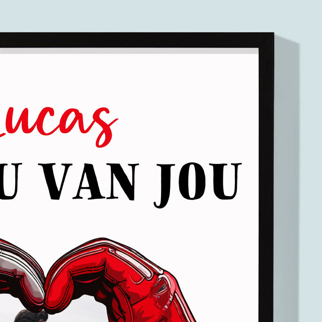 Foto En Handtekening: Ik Hou Van Jou Op Volle Toeren - Afdruk Met Frame 30X40 (Verticaal)