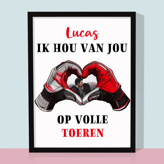 Foto En Handtekening: Ik Hou Van Jou Op Volle Toeren - Afdruk Met Frame 30X40 (Verticaal)