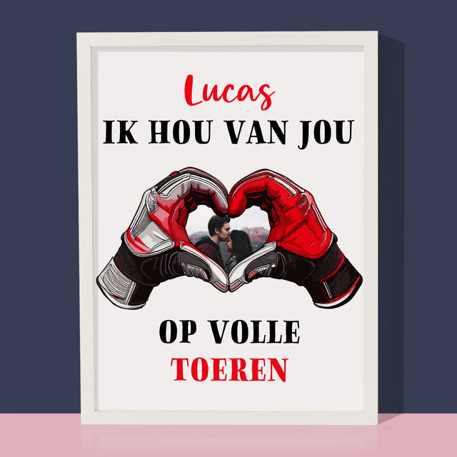 Foto En Handtekening: Ik Hou Van Jou Op Volle Toeren - Afdruk Met Frame 30X40 (Verticaal)