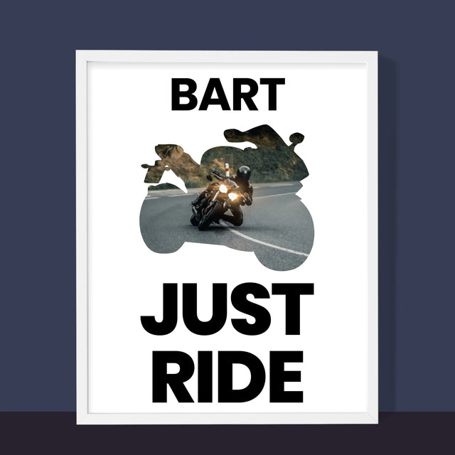 Vorm Van Foto'S: Just Ride - Afdruk Met Frame 30X40 (Verticaal)