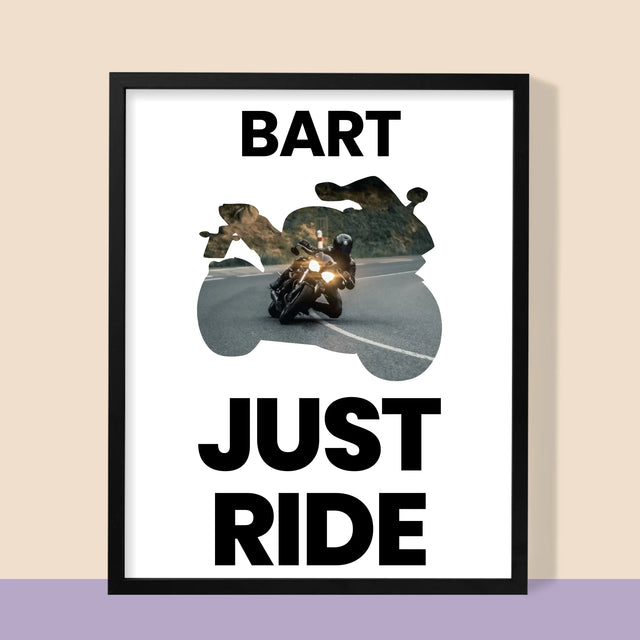 Vorm Van Foto'S: Just Ride - Afdruk Met Frame 30X40 (Verticaal)