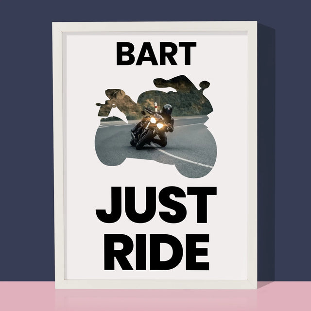 Vorm Van Foto'S: Just Ride - Afdruk Met Frame 30X40 (Verticaal)
