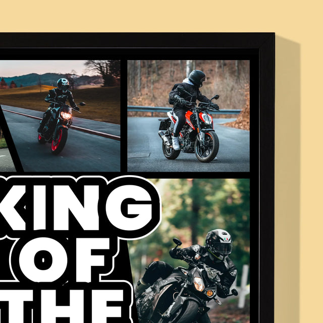 Fotocollage: King Of The Motorcycle - Afdruk Met Frame 30X40 (Verticaal)