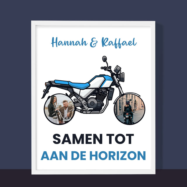 Fotocollage: Samen Tot Aan De Horizon - Afdruk Met Frame 30X40 (Verticaal)