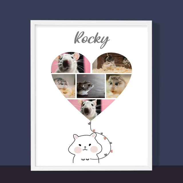 Fotocollage: Hamster - Afdruk Met Frame 30X40 (Verticaal)