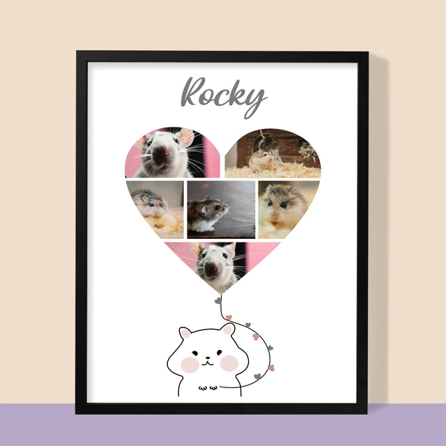 Fotocollage: Hamster - Afdruk Met Frame 30X40 (Verticaal)