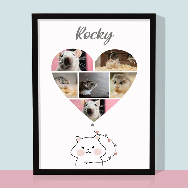 Fotocollage: Hamster - Afdruk Met Frame 30X40 (Verticaal)