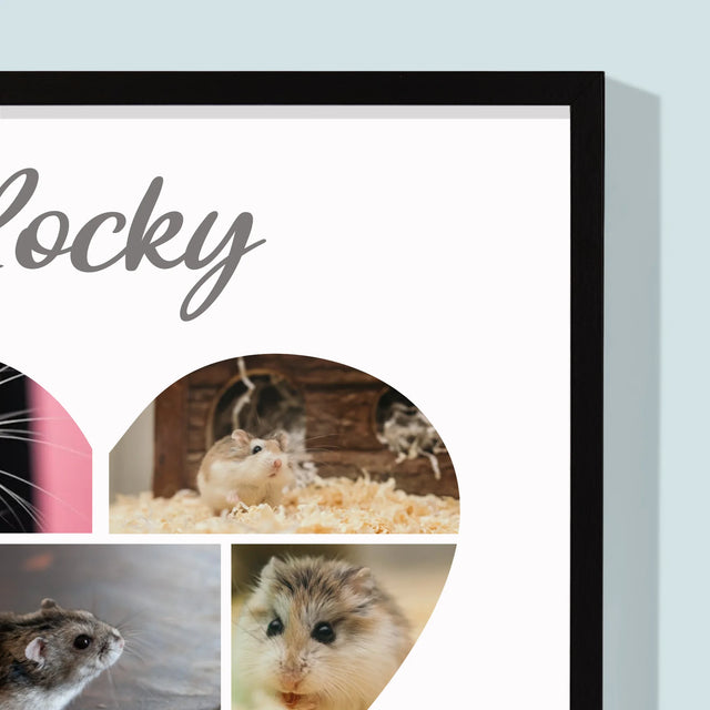 Fotocollage: Hamster - Afdruk Met Frame 30X40 (Verticaal)