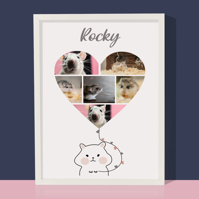Fotocollage: Hamster - Afdruk Met Frame 30X40 (Verticaal)