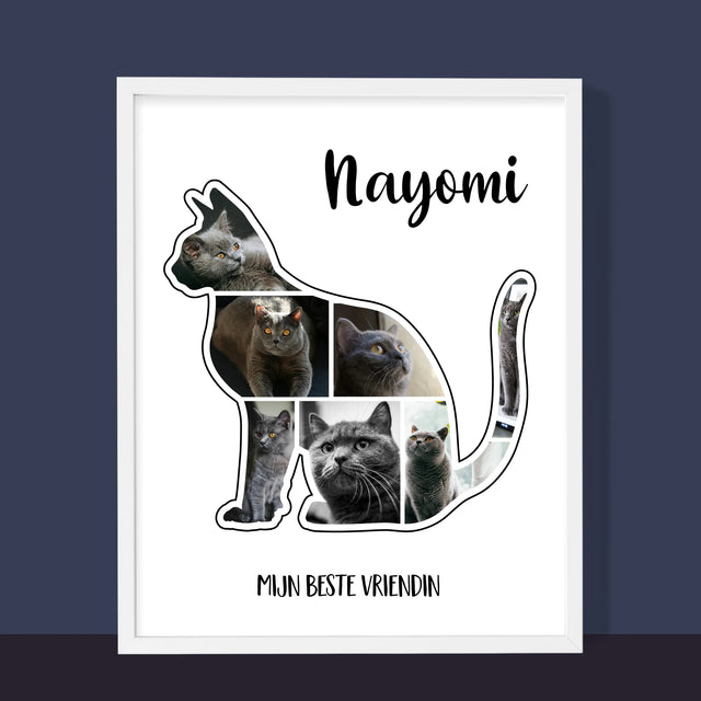 Vorm Van Foto'S: Kat Is De Beste Vriend - Afdruk Met Frame 30X40 (Verticaal)