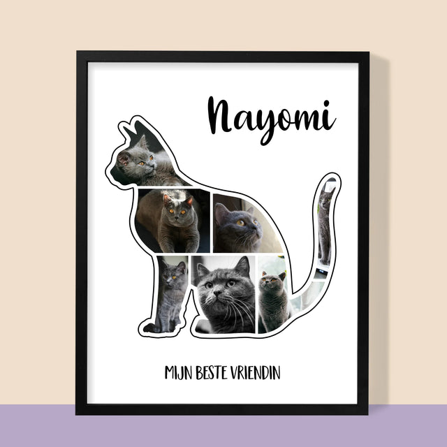 Vorm Van Foto'S: Kat Is De Beste Vriend - Afdruk Met Frame 30X40 (Verticaal)