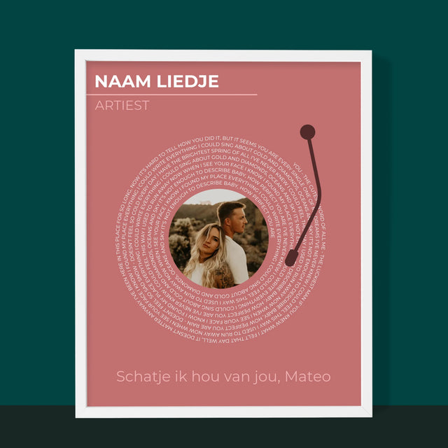 Foto En Handtekening: Ons Liedje Vinyl Lp - Afdruk Met Frame 30X40 (Verticaal)