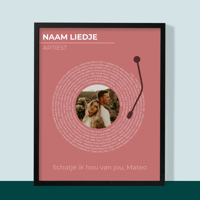 Foto En Handtekening: Ons Liedje Vinyl Lp - Afdruk Met Frame 30X40 (Verticaal)