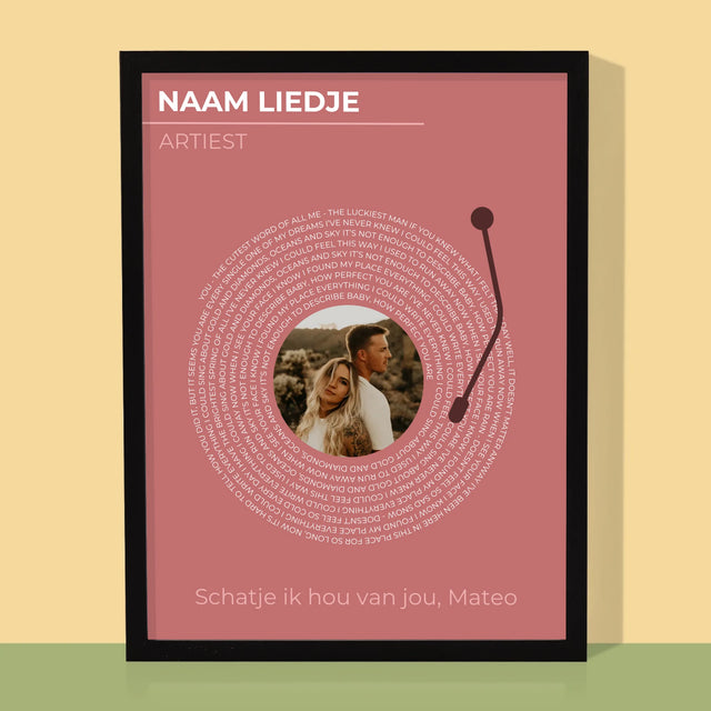 Foto En Handtekening: Ons Liedje Vinyl Lp - Afdruk Met Frame 30X40 (Verticaal)