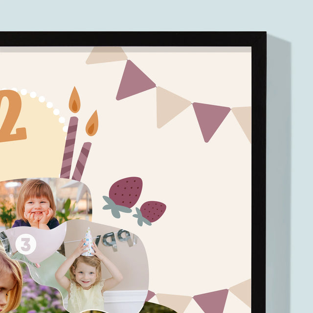 Vorm Van Foto'S: Verjaardagstaart - Afdruk Met Frame 30X40 (Verticaal)