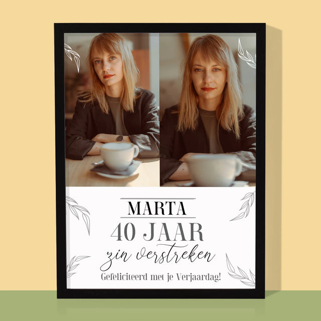 Fotocollage: 40 Jaar Zijn Verstreken - Afdruk Met Frame 30X40 (Verticaal)