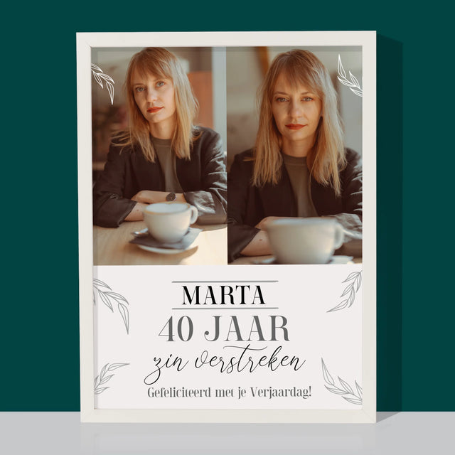 Fotocollage: 40 Jaar Zijn Verstreken - Afdruk Met Frame 30X40 (Verticaal)