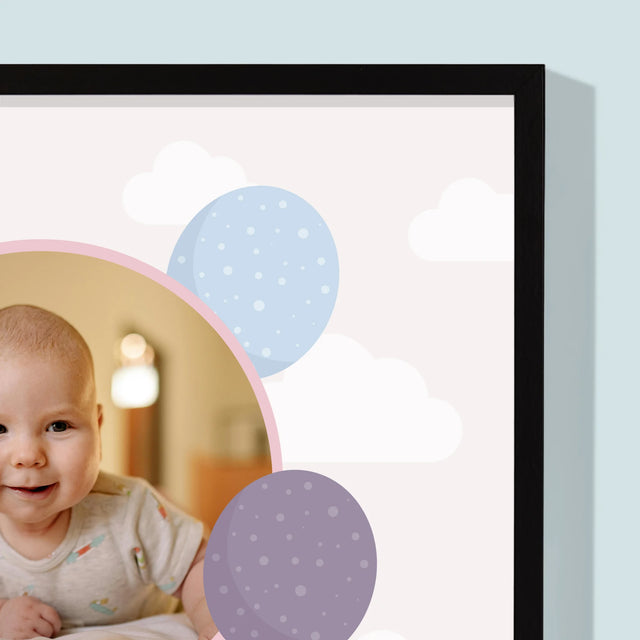 Geboorteakte Van Kind: Metriek Olifantje - Afdruk Met Frame 30X40 (Verticaal)