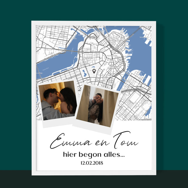 Stadsplastadsplattegrond: Stadskaart: Waar Alles Begon - Afdruk Met Frame 30X40 (Verticaal)