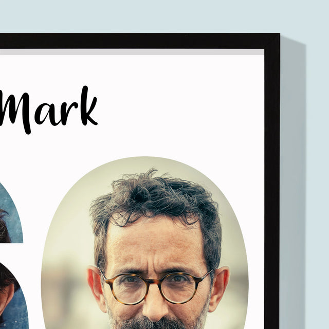 Woord Van Foto'S: 60 Jaar - Afdruk Met Frame 30X40 (Verticaal)