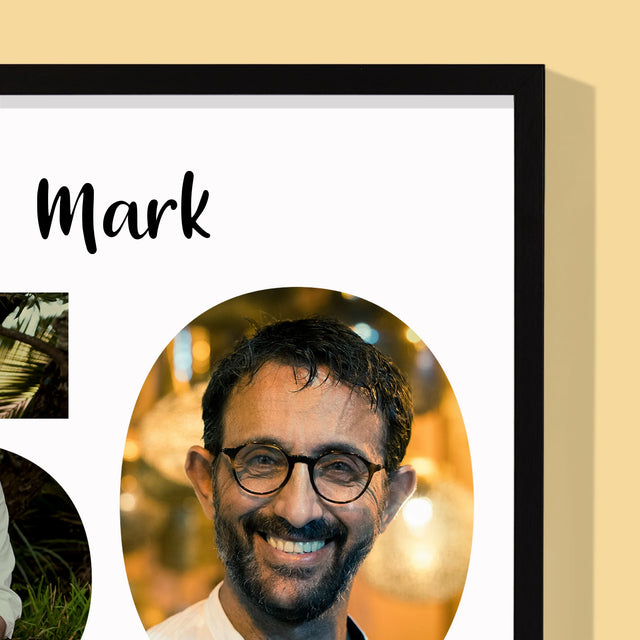 Woord Van Foto'S: 50 Jaar - Afdruk Met Frame 30X40 (Verticaal)