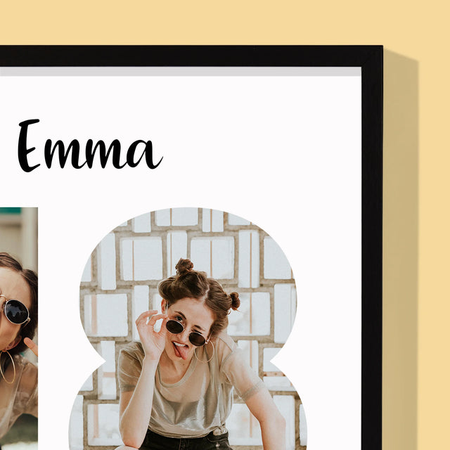 Woord Van Foto'S: 18 Jaar - Afdruk Met Frame 30X40 (Verticaal)