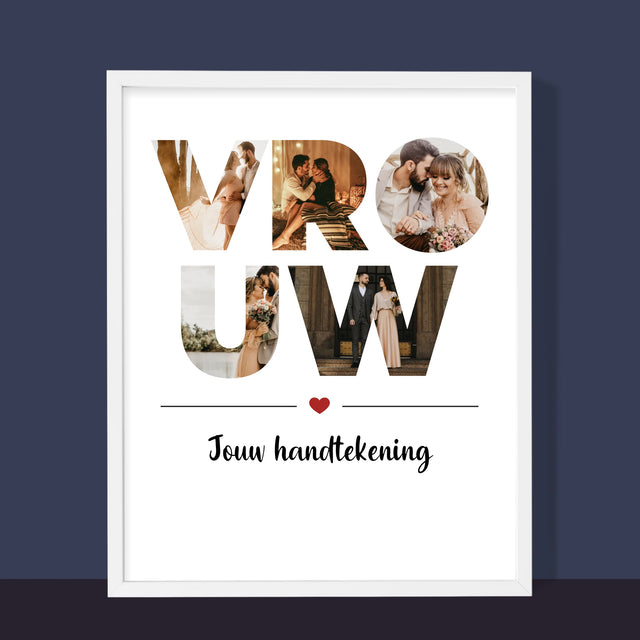 Woord Van Foto'S: Vrouw - Afdruk Met Frame 30X40 (Verticaal)