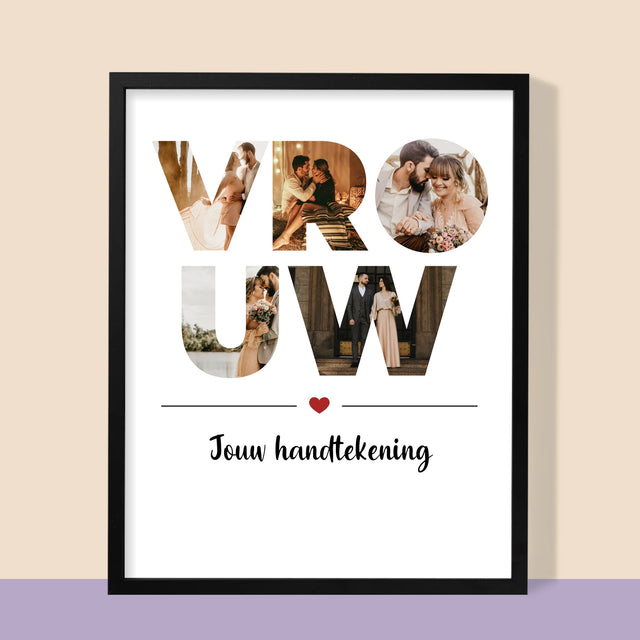 Woord Van Foto'S: Vrouw - Afdruk Met Frame 30X40 (Verticaal)