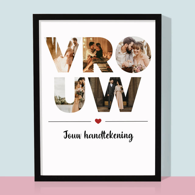 Woord Van Foto'S: Vrouw - Afdruk Met Frame 30X40 (Verticaal)