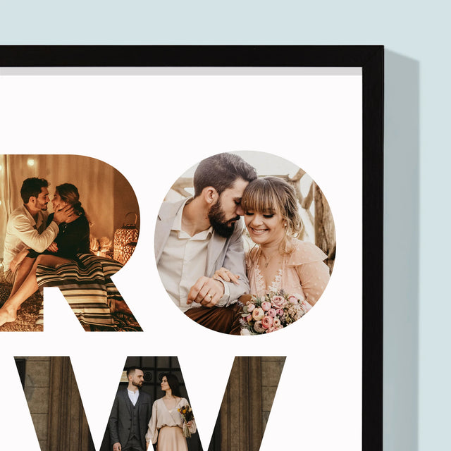 Woord Van Foto'S: Vrouw - Afdruk Met Frame 30X40 (Verticaal)