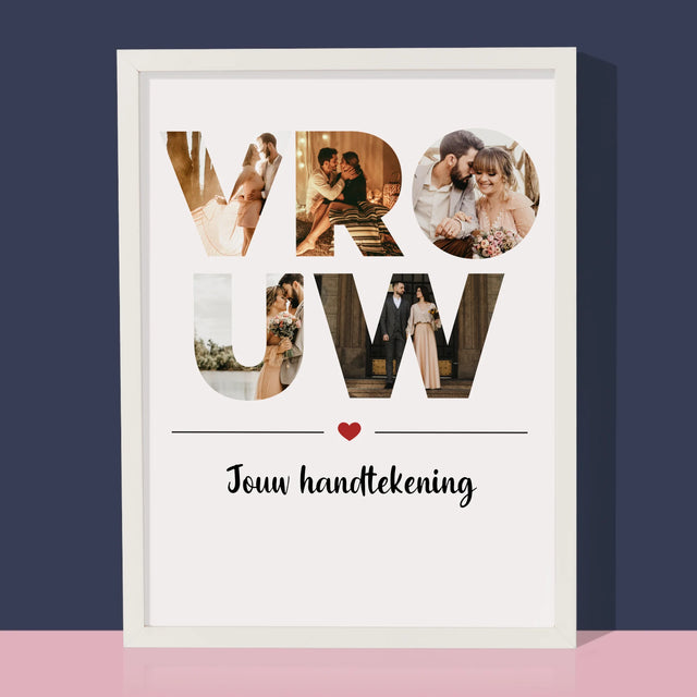 Woord Van Foto'S: Vrouw - Afdruk Met Frame 30X40 (Verticaal)