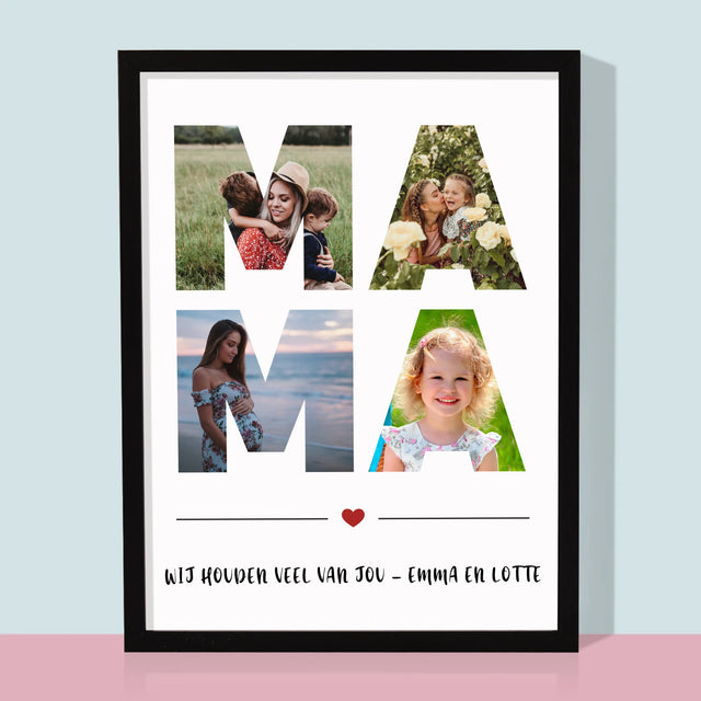 Woord Van Foto'S: Mama - Afdruk Met Frame 30X40 (Verticaal)