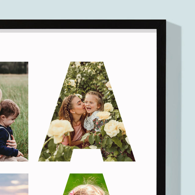 Woord Van Foto'S: Mama - Afdruk Met Frame 30X40 (Verticaal)