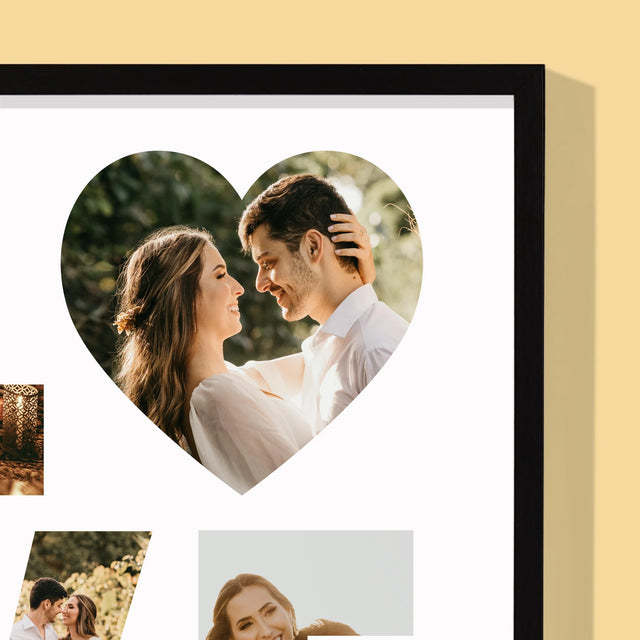 Woord Van Foto'S: Love Met Jouw Foto'S - Afdruk Met Frame 30X40 (Verticaal)