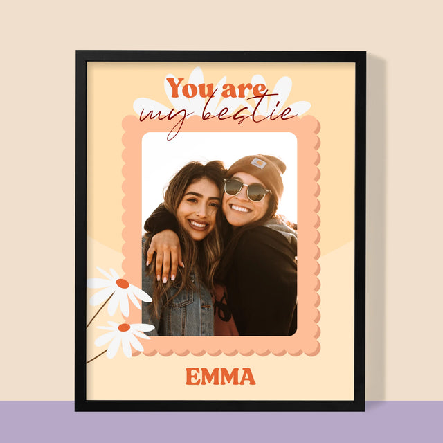 Fotocollage: Besties - Afdruk Met Frame 30X40 (Verticaal)