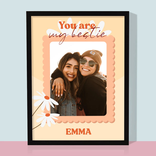 Fotocollage: Besties - Afdruk Met Frame 30X40 (Verticaal)