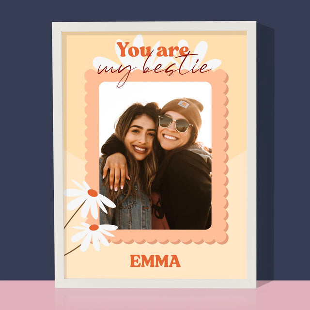 Fotocollage: Besties - Afdruk Met Frame 30X40 (Verticaal)