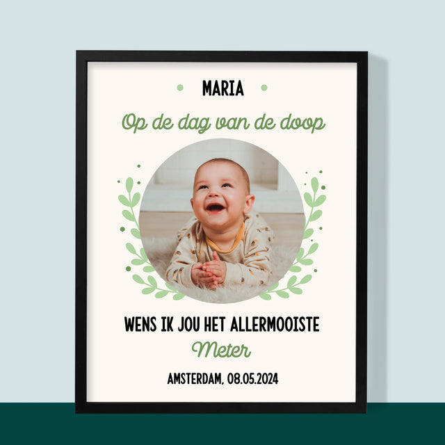 Foto En Handtekening: Ter Gelegenheid Van De Doop - Afdruk Met Frame 30X40 (Verticaal)