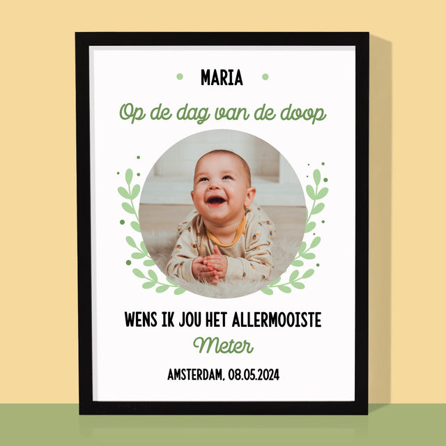 Foto En Handtekening: Ter Gelegenheid Van De Doop - Afdruk Met Frame 30X40 (Verticaal)