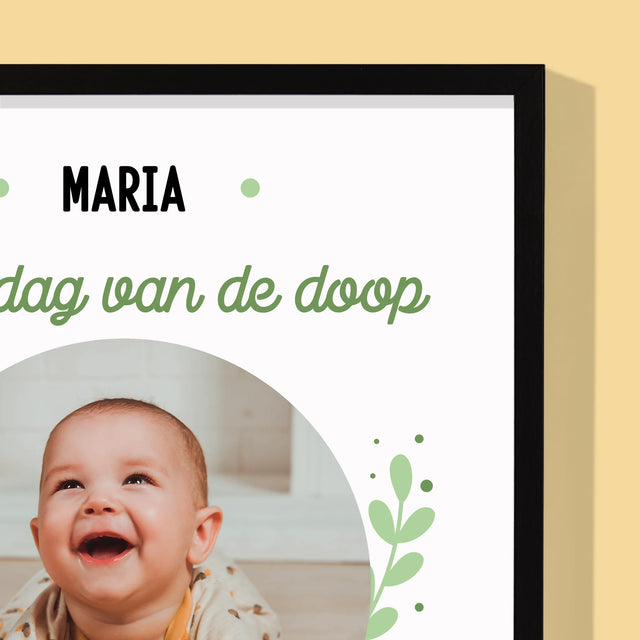 Foto En Handtekening: Ter Gelegenheid Van De Doop - Afdruk Met Frame 30X40 (Verticaal)