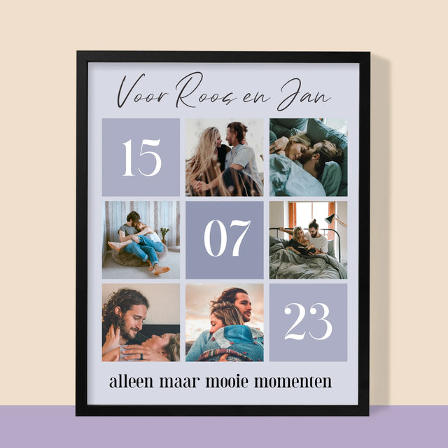 Fotocollage: Beste Momenten - Afdruk Met Frame 30X40 (Verticaal)