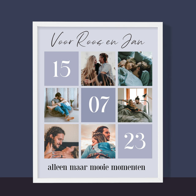 Fotocollage: Beste Momenten - Afdruk Met Frame 30X40 (Verticaal)