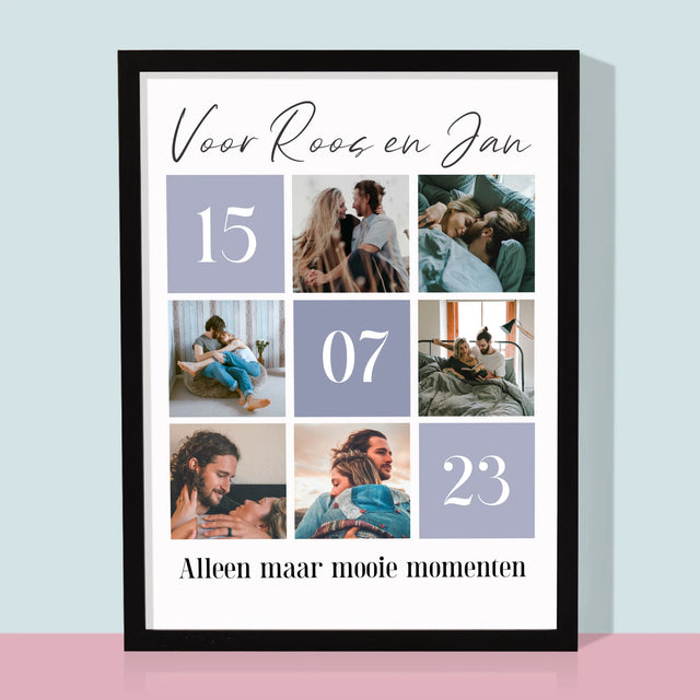 Fotocollage: Beste Momenten - Afdruk Met Frame 30X40 (Verticaal)