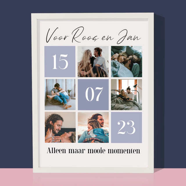 Fotocollage: Beste Momenten - Afdruk Met Frame 30X40 (Verticaal)