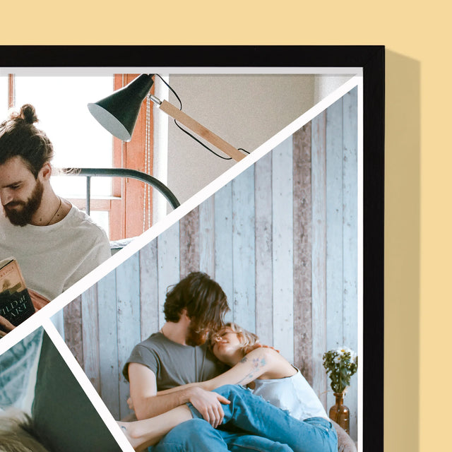 Fotocollage: Bedankt, Dat Je Er Bent - Afdruk Met Frame 30X40 (Verticaal)