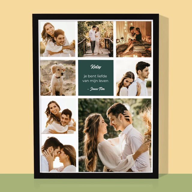 Fotocollage: Liefde Collage - Afdruk Met Frame 30X40 (Verticaal)