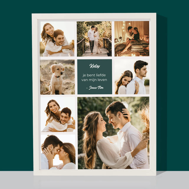 Fotocollage: Liefde Collage - Afdruk Met Frame 30X40 (Verticaal)