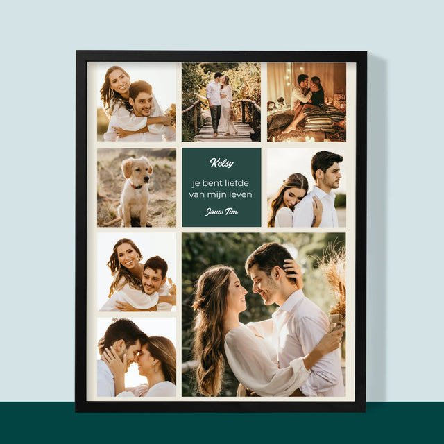 Fotocollage: Liefde Collage - Afdruk Met Frame 30X40 (Verticaal)
