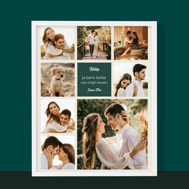 Fotocollage: Liefde Collage - Afdruk Met Frame 30X40 (Verticaal)